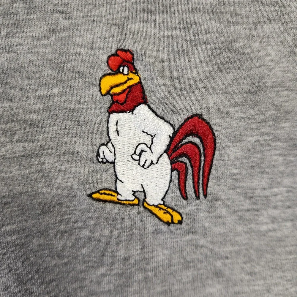 Looney Tunes‎ Foghorn Leghorn Embroidered Gray Polo Shirt Men's XL